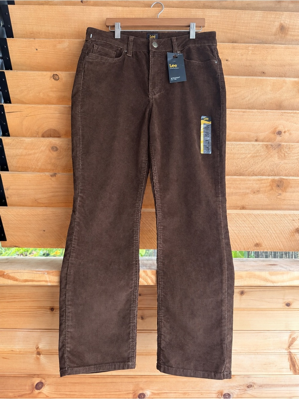 Lee Women's Dark Brown Corduroy Wide-Leg Jeans size 12 short